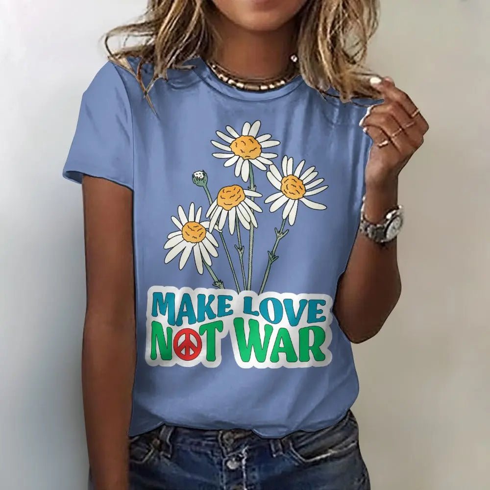 Women's Personalized T-Shirt - Make Love Not War - Piryoung Shop